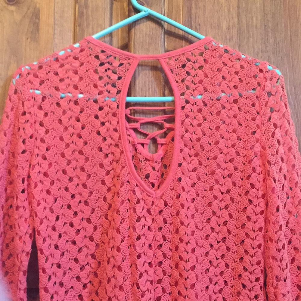 NWT Macy’s No Comment Crocheted Bell Slv Top - Picture 6 of 13
